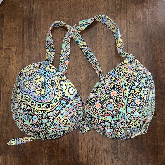 Victoria’s Secret Floral Multicolored The Gorgeous Push Up Bikini Top‎ 34D - Picture 1 of 5